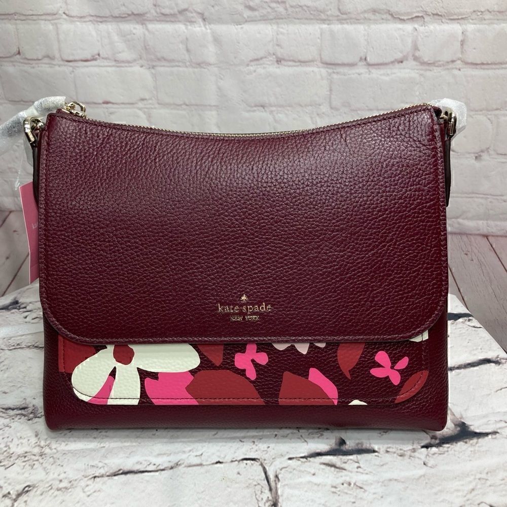 KATE SPADE melody forest floral flap shoulder bag